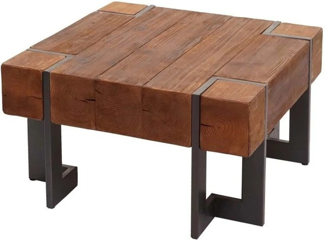 Couchtisch MCW-A15 aus massivem Tannenholz in Braun im Industrial Look, B/T/H: 70 x 70 x 40 cm - Bild 2
