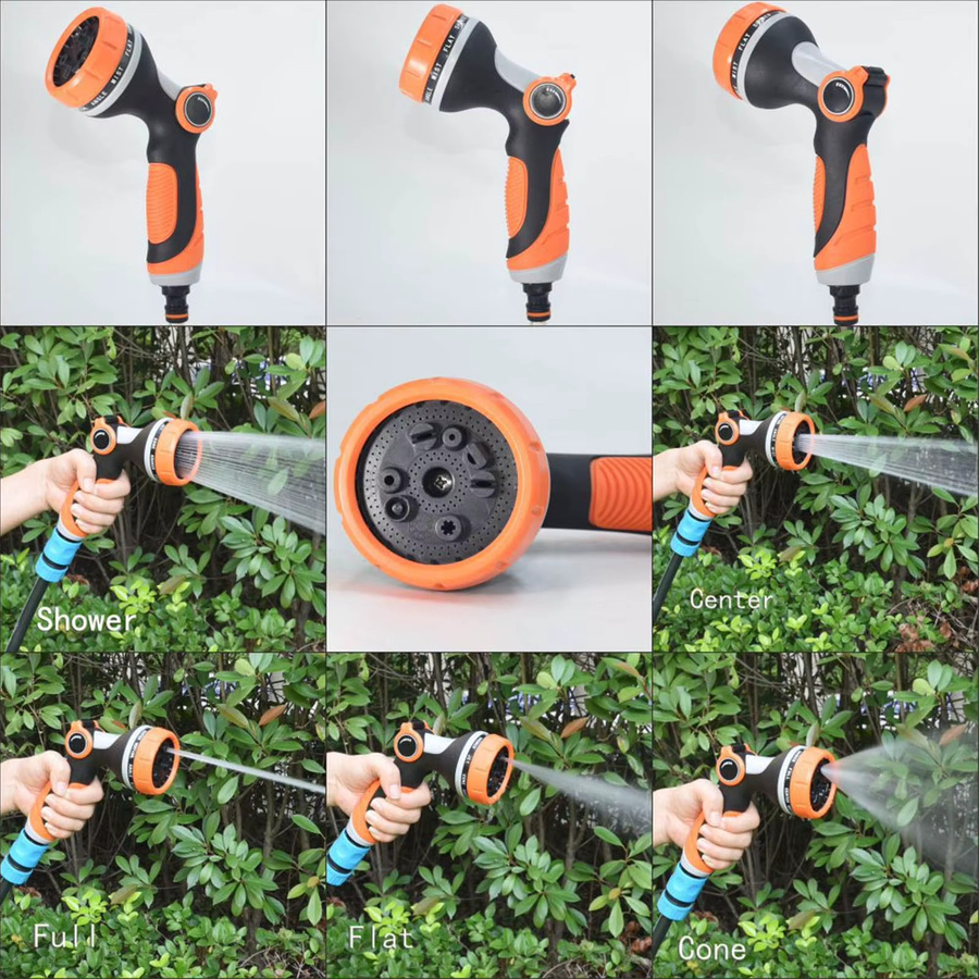 Gartenschlauch-Düsensprüher in Orange mit 10 Modi als robuster Hochdruck-Gartensprüher zur Bewässerung von Pflanzen und Rasen - Bild 2