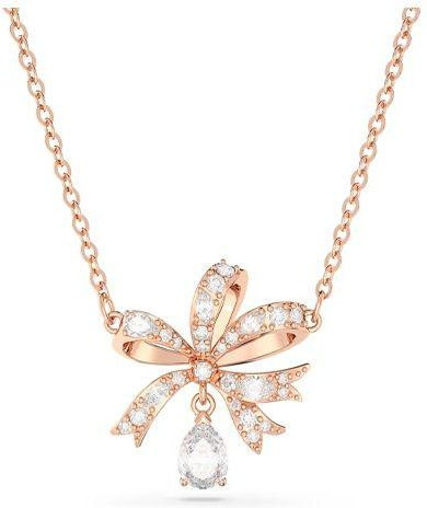 Swarovski Halskette Hyperbola Schleife, Zirkonia, Roségold, Damen - Bild 1