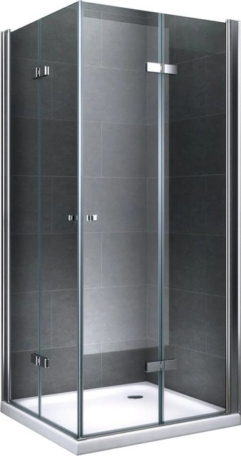 Dein Bau Projekt Duschkabine Quadrat Klarglas Silber B: 80 cm, T: 80 cm, H: 190 cm - Bild 1