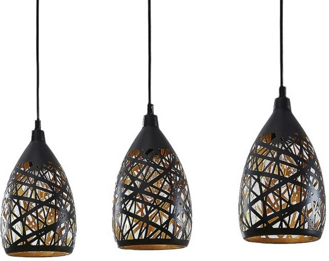 Lindby Pendelleuchte Marcello 9624748 Modern, 3-flammig, Schwarz, Metall, E27 - Bild 1