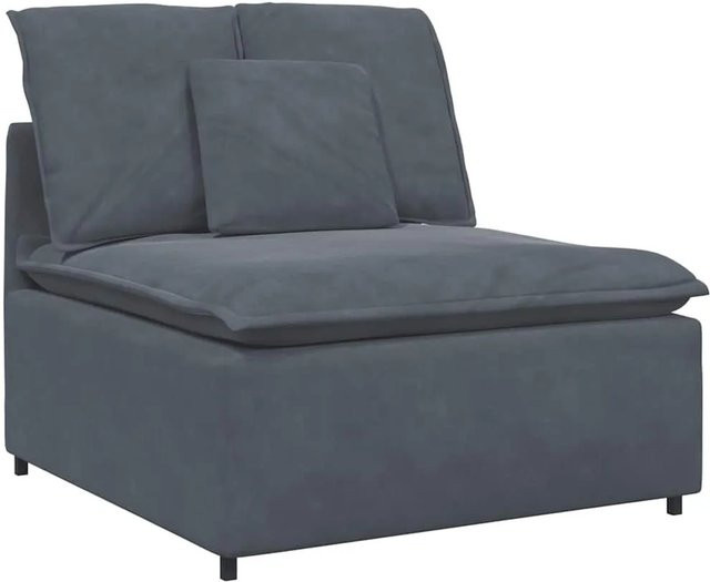 vidaXL Modulares Sofa Mittelmodul mit Kissen Dunkelgrau Breite: 100 cm - Bild 1