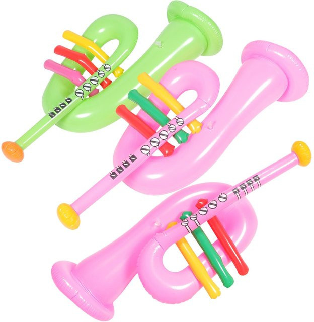 Kidsly Aufblasbare Musical Instrument Trompete, 3-teiliges Set, Kunststoff - Bild 1