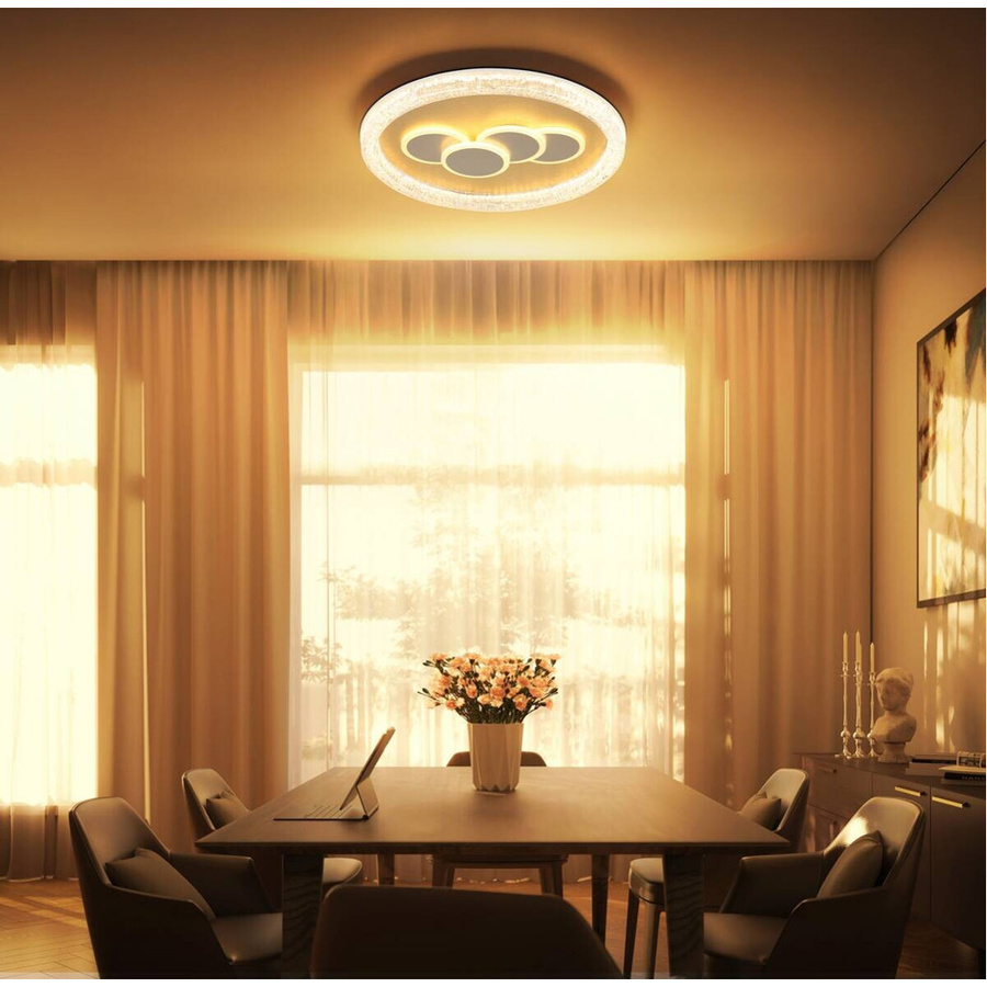 GLOBO Lighting LED-Deckenleuchte LORAINE in Weiß und Gold, rund, H x D: 7 x 49,5 cm - Bild 2