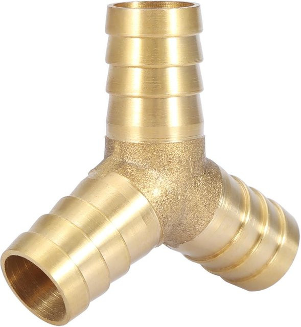 Neoglint 3-Wege-Schlauchverbinder Y-Stück aus Messing für Luft, Wasser und Gas, Farbe: Gold, OD: 16 mm - Bild 1