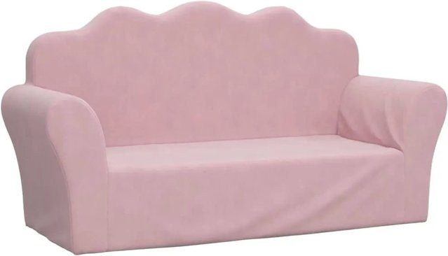 Yiwydaa Kindersofa 2-Sitzer Rosa Weicher Plüsch B/T/H: 94 x 48 x 34 cm - Bild 1