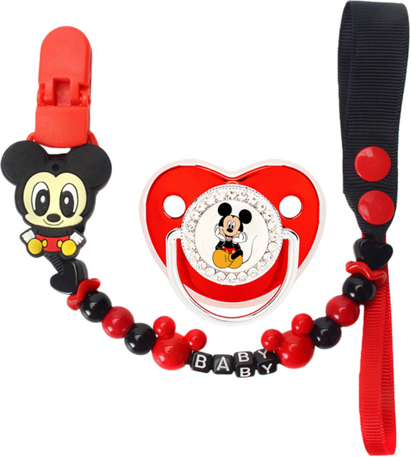Personalisierter Disney Baby-Fütterungsschnuller mit gravierbarem Kettenclip zur Entwöhnung - Bild 1