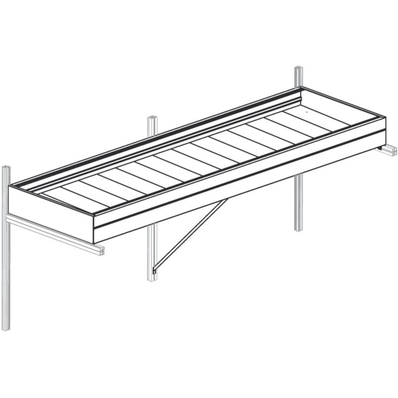 KGT Pflanzwanne Galant III für Gewächshäuser, Silber/Grau, L: 308 cm, B: 63 cm, H: 10 cm - Bild 2