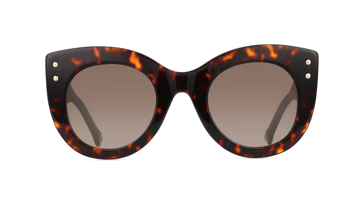 Carolina Herrera 0127/S Sonnenbrille Vollrand, Rund, Acetat, braun, Damen - Bild 1