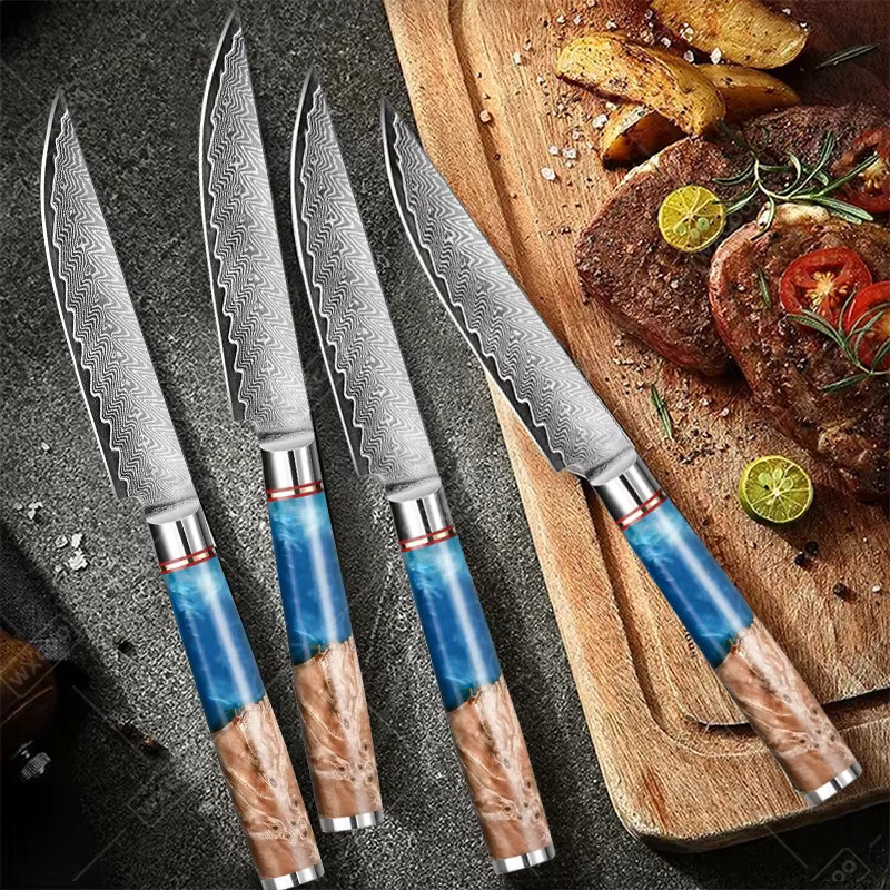 WXCOO Universal Kochmesser aus Damaststahl in Silber für Fleisch, Fisch und Gemüse - Bild 5