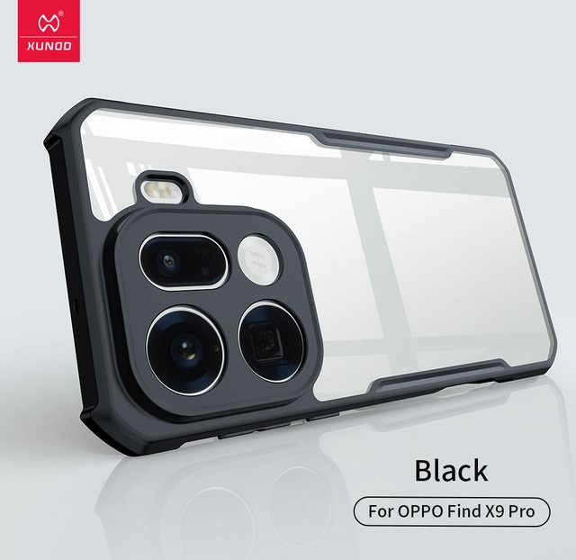 XUNDD Schutzhülle für OPPO Find X9 Pro mit Laser-Muster und Kameraschutz in Schwarz - Bild 1