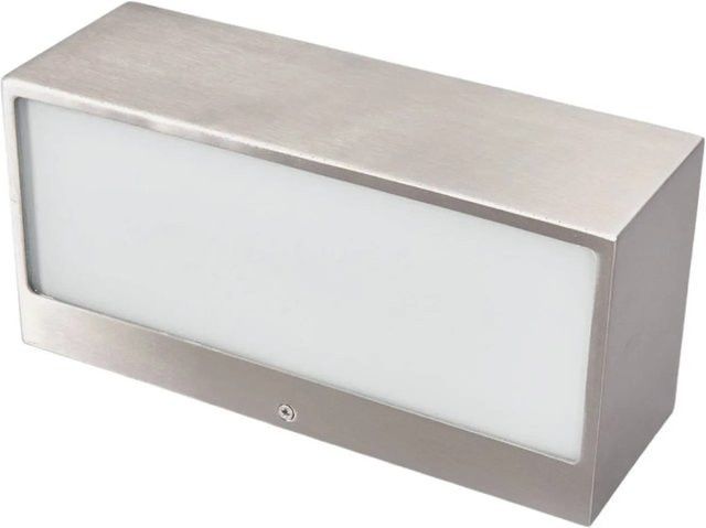 Lindby Leonora Wandleuchte Modern aus Edelstahl und Glas in Alu-Grau, 1-flammig, E27, IP44 spritzwassergeschützt - Bild 1