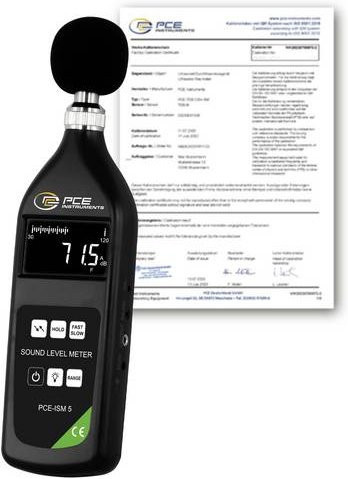 PCE Instruments Schallpegel-Messgerät PCE-ISM 5-ICA 20 Datenlogger Schwarz, kalibriert nach ISO, 20Hz - 8000Hz, 20 - 90 dB, RS-232 - Bild 1