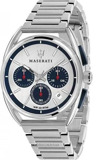 Maserati Chronograph, Quarz, Edelstahl, Weiß, Silber, Herren - Bild 1