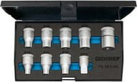 Gedore Steckschlüsselsatz TX 19 E 09 1/2 Zoll 9-teilig Außen-TX E10-E24 in Silber - Bild 1