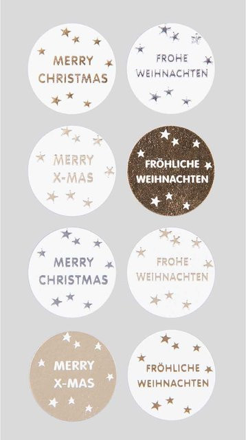Rico Design Paper Poetry Sticker Fröhliche Weihnachten in Gold, 4 Bogen - Bild 1