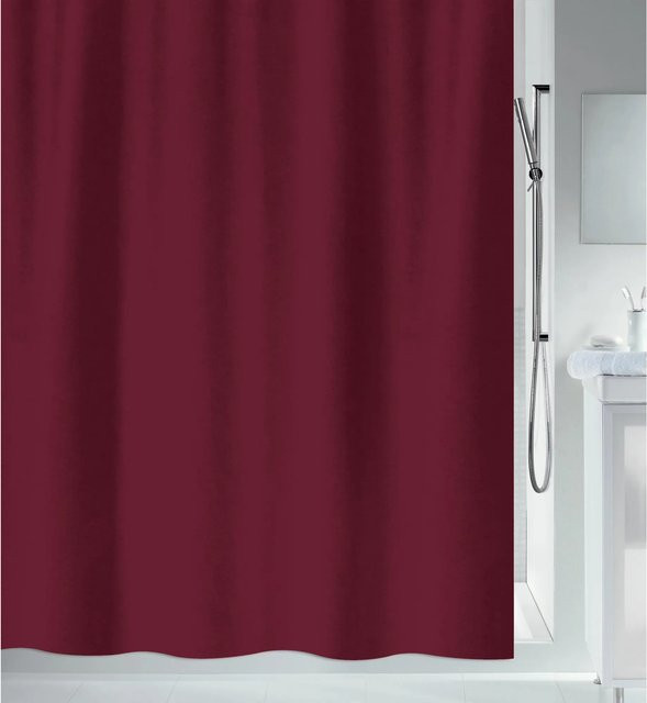 Spirella Duschvorhang Primo Bordeaux aus Polyester, wasserdicht und schimmelresistent, Breite: 120 cm, Höhe: 200 cm - Bild 1
