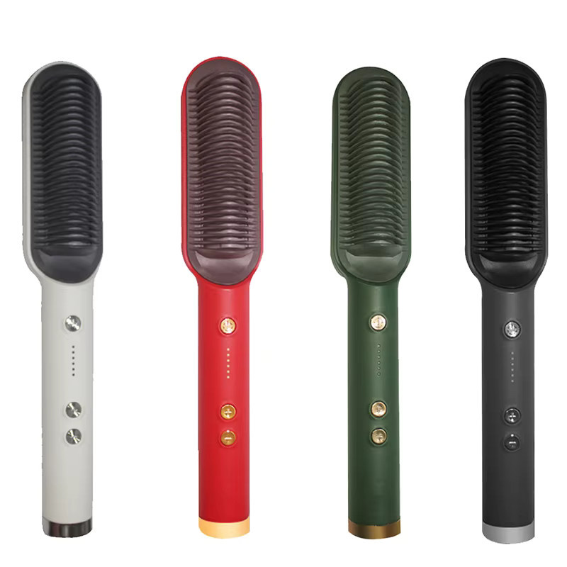 Haarglätter 3 in 1 Keramik Haarglättungskamm und Lockenwickler, grün, Damen - Bild 4