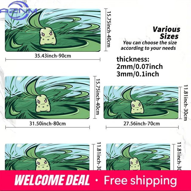 Potdemiel Pokémon Chikorita TCG Spielmatte, rutschfest, waschbar - Bild 1
