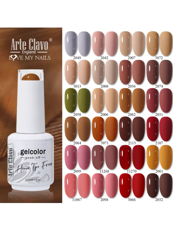 Arte Clavo Coffee Brown Gel-Nagellack, 15 ml, Glänzend - Bild 4