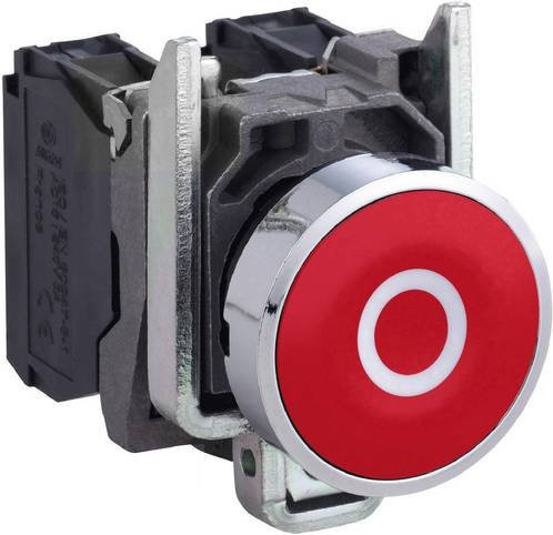 Schneider Electric XB4BA4322 Drucktaster Rot, tastend, 600 V 6 A, B/T/H: 3,0 x 5,2 x 4,7 cm, IP66 IP67 IP69 IP69K - Bild 1