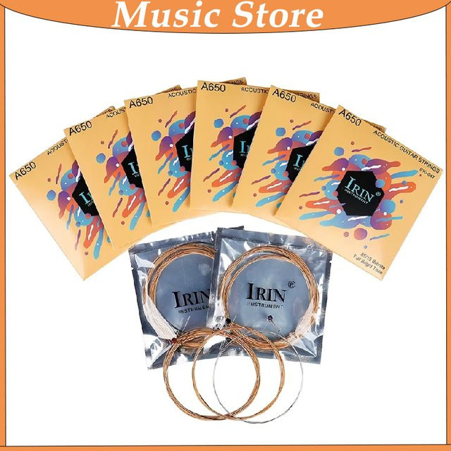 Irin 10 Sets Akustikgitarren-Saiten für Folk-Gitarren aus Phosphorbronze und Edelstahl in Gold - Bild 1