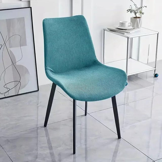 Jacquard Esszimmerstuhlbezug mit elastischem Stretch-Material für gebogene Rückenlehnen, 1 Stück - Bild 1