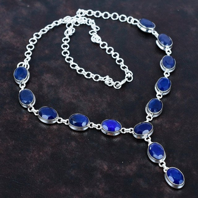 Jewel Paradise Halskette, blauer Saphir, 925 Sterlingsilber, Damen - Bild 1