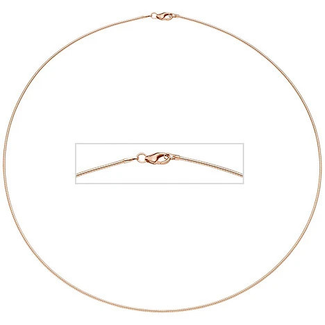 Colfem Halskette 925 Sterling Silber, rotgold vergoldet, 42 cm, Unisex - Bild 1