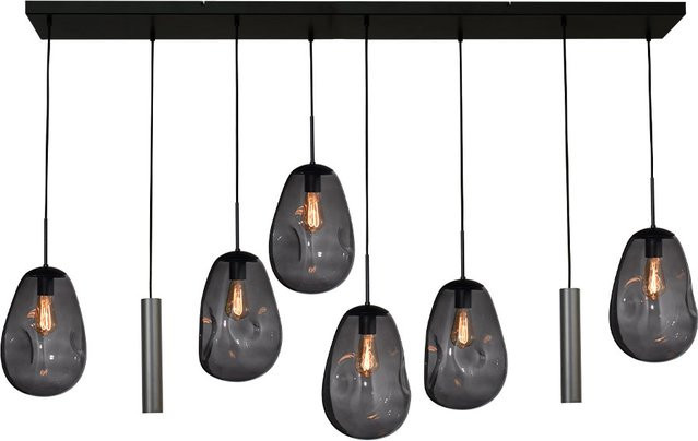 Masterlight Lava 6/2 Pendelleuchte 8-flammig in Schwarz Matt mit rauchgrauem Glas - Bild 1