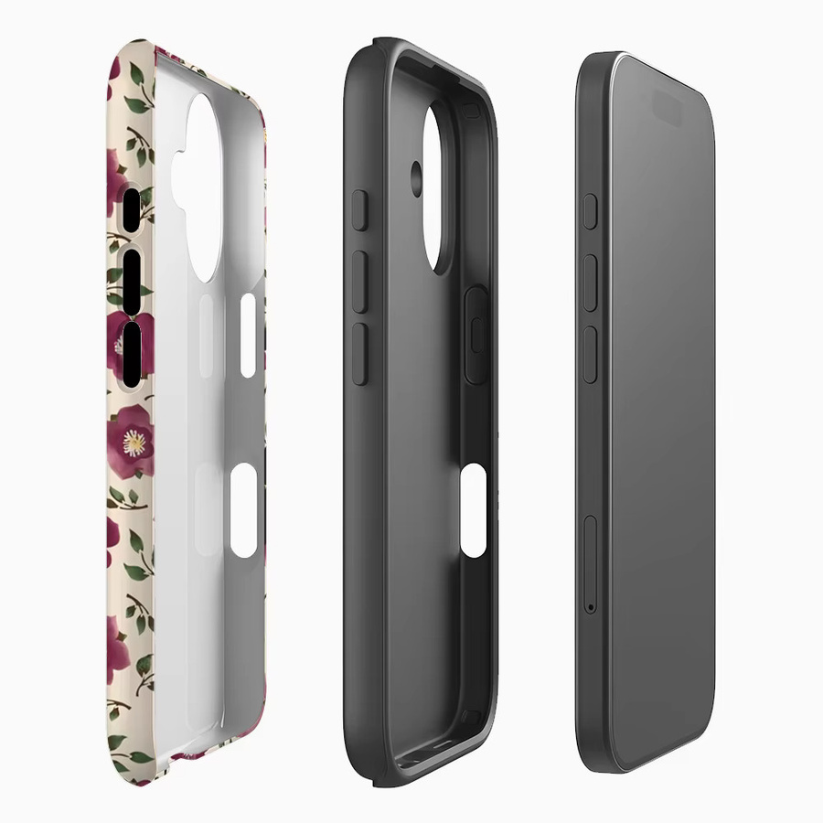 Potdemiel Handyhülle mit Katzen- und Kamelien-Design für iPhone 17 16 15 14 13 Pro Max Plus, robuste Doppel-Schicht-Hülle, Multicolor - Bild 2