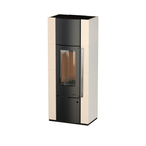 THERMIA Kaminofen Alpha Plus aus Stahl in Creme-Weiss und Schwarz mit 7,0 kW Leistung, B/T/H: 125,0 x 68,0 x 167,0 cm - Bild 4