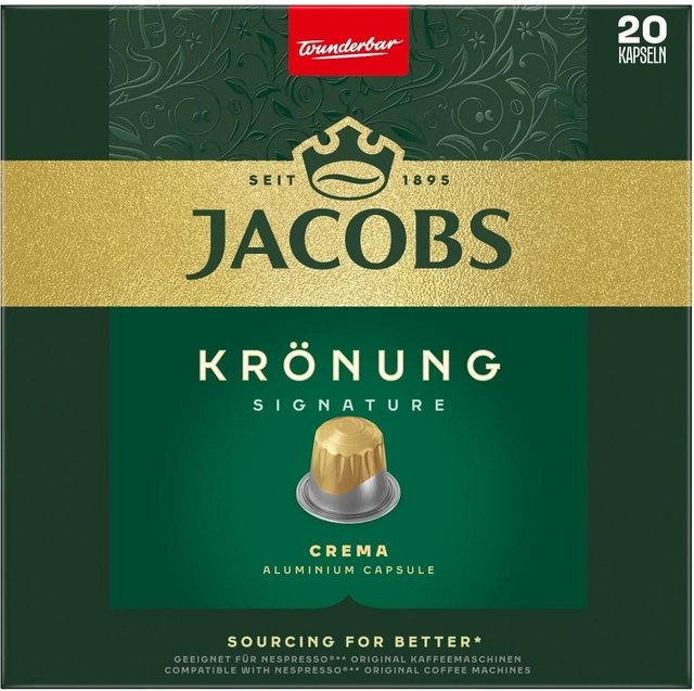 Jacobs Krönung Crema, Arabica-Robusta-Mischung, Kapseln, nespresso_original, 20 Stück - Bild 1