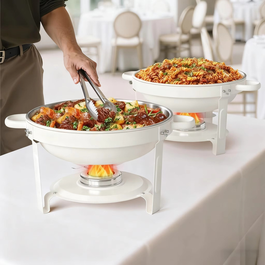BAIJL Chafing Dish Set aus Edelstahl in Silber und Weiß für Gastronomie und professionelle Buffets - Bild 2