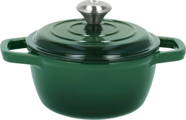 SILVERCREST Premium Gusseisentopf mit Emaille in Grün, Durchmesser: 16 cm - Bild 1