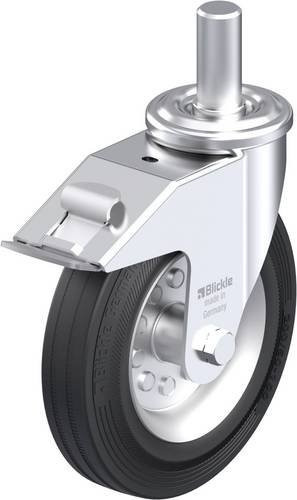 Blickle Stahlblech-Lenkrolle LEZ-VE 200R-27-FI in Schwarz und Grau mit 200 mm Rad-Durchmesser und einer Tragfähigkeit von 205 kg - Bild 1