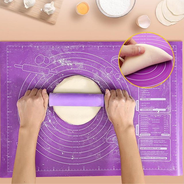 HNKMP Silikon Backmatte Antihaft Backblech für Pizza und Teig in Pink oder Purple - Bild 1