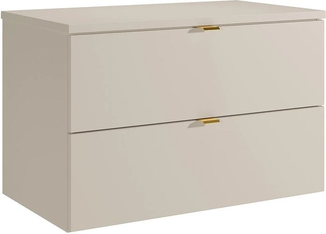 Waschbeckenunterschrank Lavena im Art-déco-Stil Beige B: 80 cm, T: 46 cm, H: 50 cm - Bild 1
