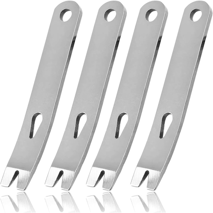 Multifunktions EDC Werkzeug aus Edelstahl in Silber als Mini Stemmeisen und Brecheisen - Bild 2