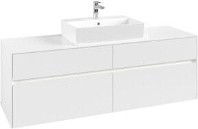 V&B Waschtischunterschrank Collaro in Weiß Matt mit LED-Beleuchtung B: 160 cm, T: 50 cm, H: 54,8 cm - Bild 1