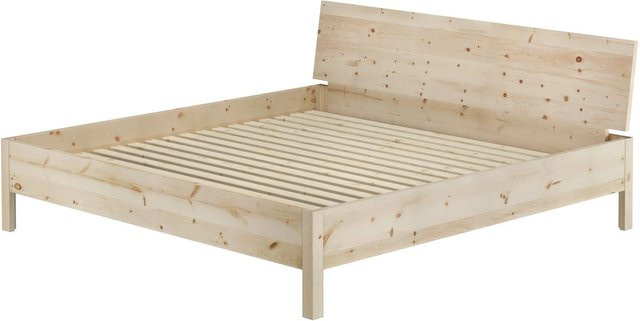 Erst-Holz Ehebett Modell 95 aus Zirbe und Fichte, unbehandelt, B/T/H: 200 x 200 x 206 cm - Bild 1