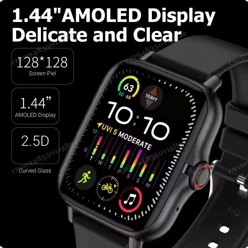 Ola Esporte Smartwatch HT30 in Pink mit 1,44 Zoll Farbbildschirm, Bluetooth-Anruf und Blutsauerstoff- sowie Blutdruckmessung für Android-Telefone - Bild 2