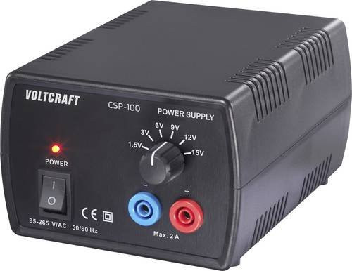 VOLTCRAFT CSP-100 Labornetzgerät mit einstellbarer Gleichspannung von 1,5 V bis 15 V, max. 2 A und 30 W, 1 Ausgang - Bild 1