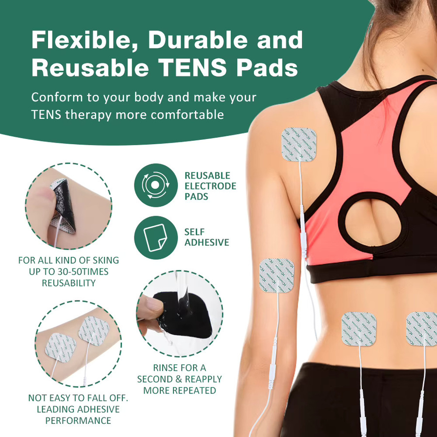 DearBeauty Elektroden Pads für EMS Muskel Stimulator, 4x4cm, Unisex - Bild 2