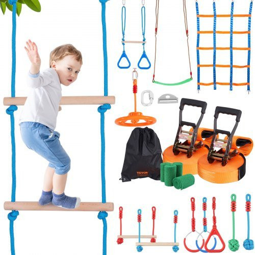 VEVOR Ninja Warrior Obstacle Course Outdoor Playset Equipment Orange - Bild 1