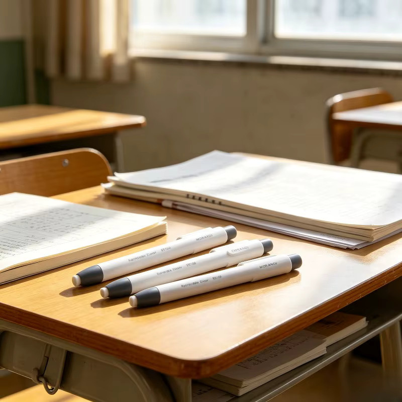 Einziehbarer Radierstift im Push-Stil mit nachfüllbarem Kern in Weiß für Schüler und Kinder - Bild 2