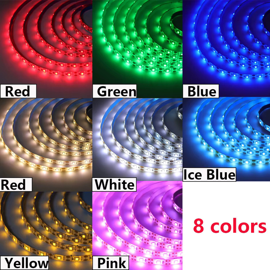 KISUFU USB LED Streifen mit Schalter, 5V wasserdichte 2835 SMD LED Leiste für Unterschränke, 60 LED/m, Farben: Rot, Blau, Weiß - Bild 2