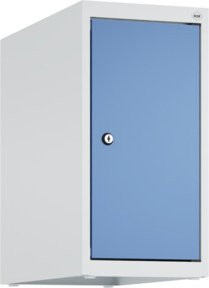C+P Aufsatzschrank 7035/5023 mit 1 Abteil und Zylinderschloss, B/T/H: 50 x 25 x 50 cm, Grau/Blau - Bild 1