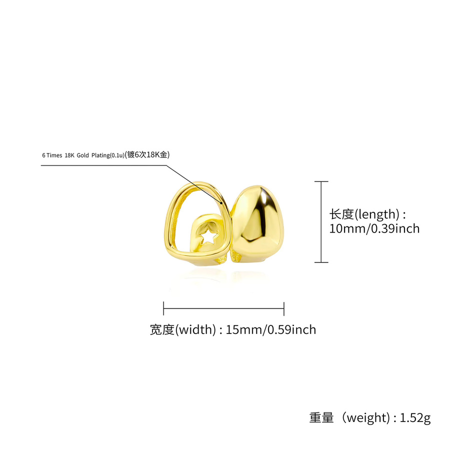TOPGRILLZ Zahnkappen Geometrisch, Gold, Unisex, Punk - Bild 4