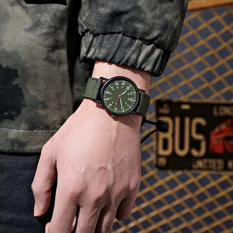GAIETY Armbanduhr Quarz, Leuchtzeiger, Textil/NATO, Schwarz, Herren - Bild 3